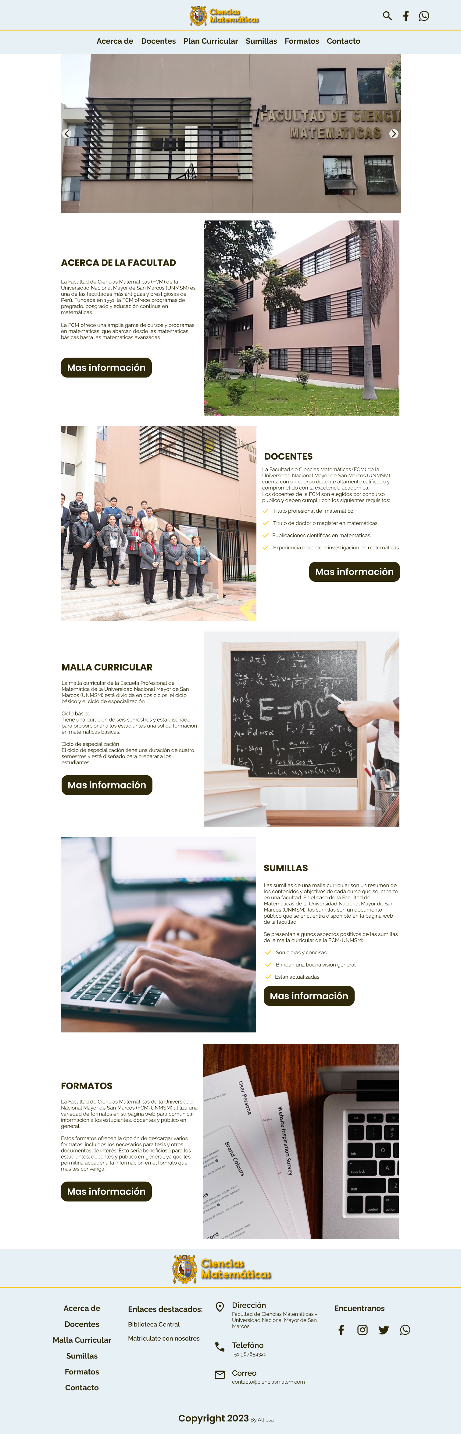 San Marcos Matemáticas — Home rediseñado