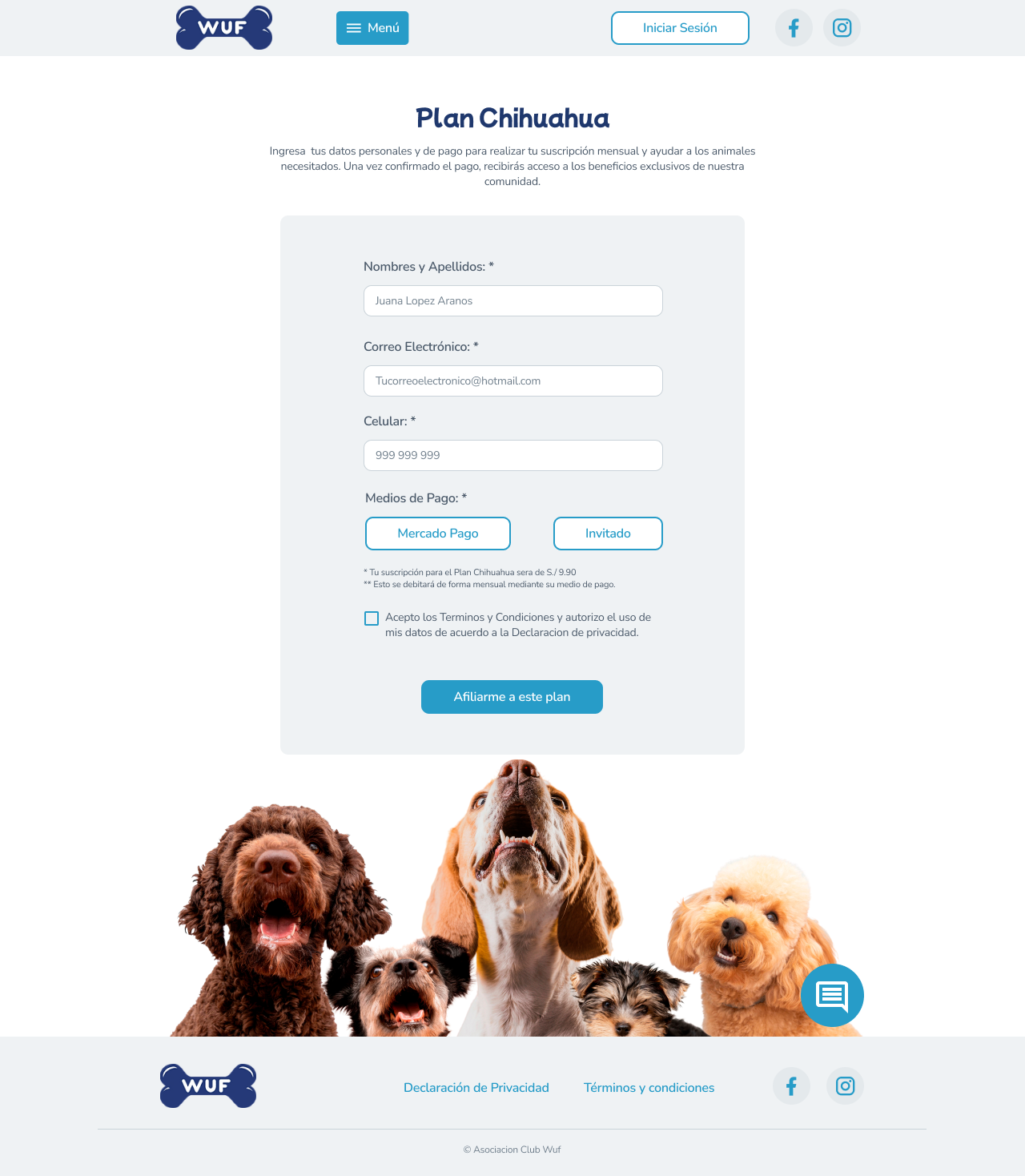 WUF — Planes de membresía